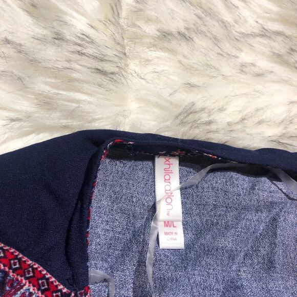 Xhilaration blue bohemian boho kimono cardigan - Picture 5 of 7